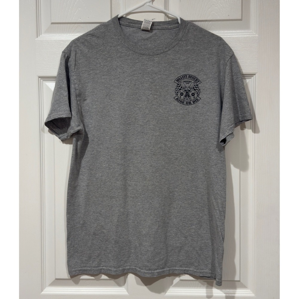 Mojave Desert Ride or Die Graphic T-Shirt Gray Mens Medium Fruit of the Loom